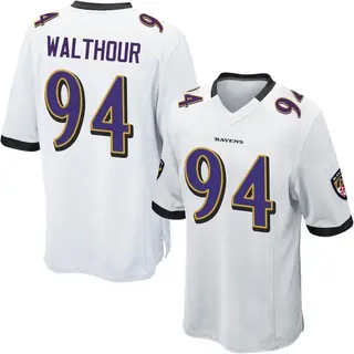 Game Men's Tramel Walthour Baltimore Ravens Nike Jersey - White