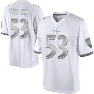 Limited Men's Kyle Van Noy Baltimore Ravens Nike Platinum Jersey - White