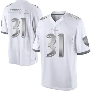 Limited Youth Bump Cooper Jr. Baltimore Ravens Nike Platinum Jersey - White